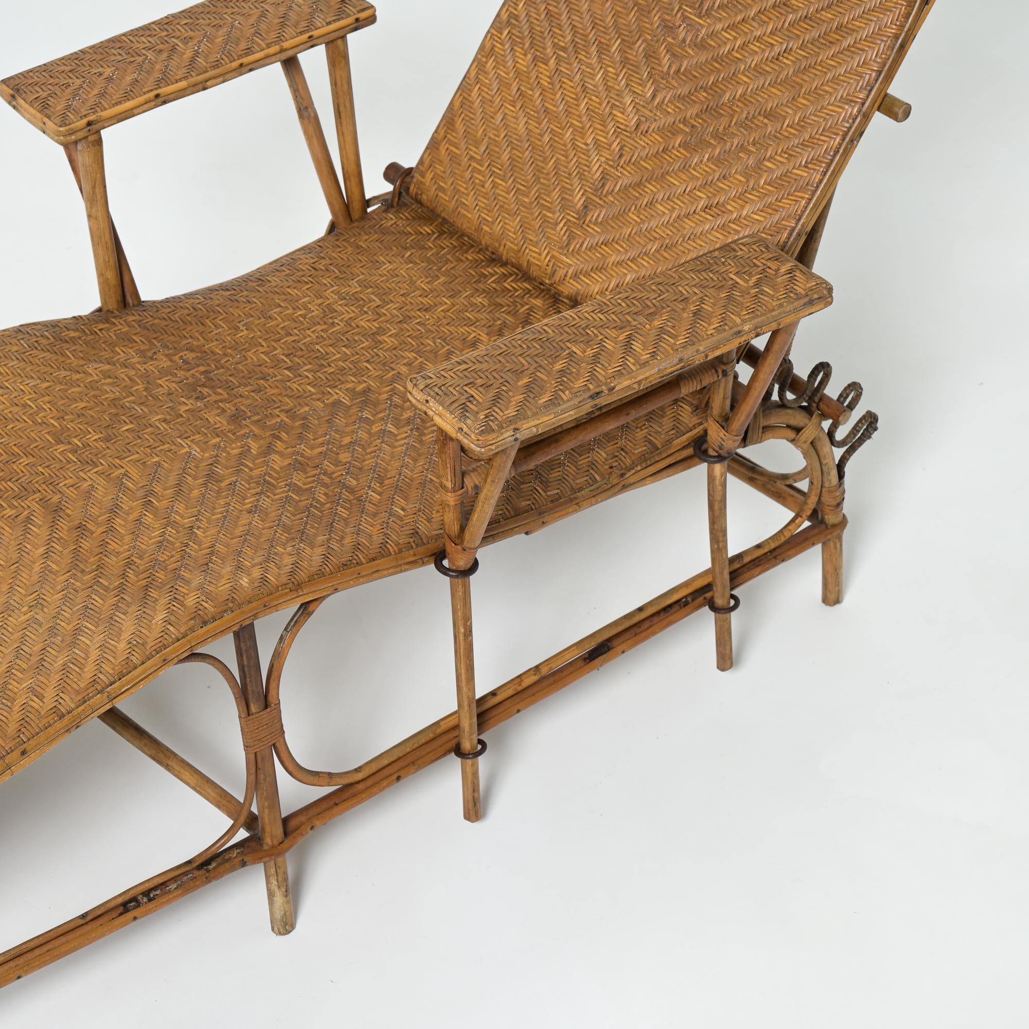 French Art Deco Rattan Lounge Chair Vintage Design Point